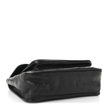 Saint Laurent Crinkled Calfskin Matelasse Monogram Medium Niki Chain Satchel Black 6 of 19
