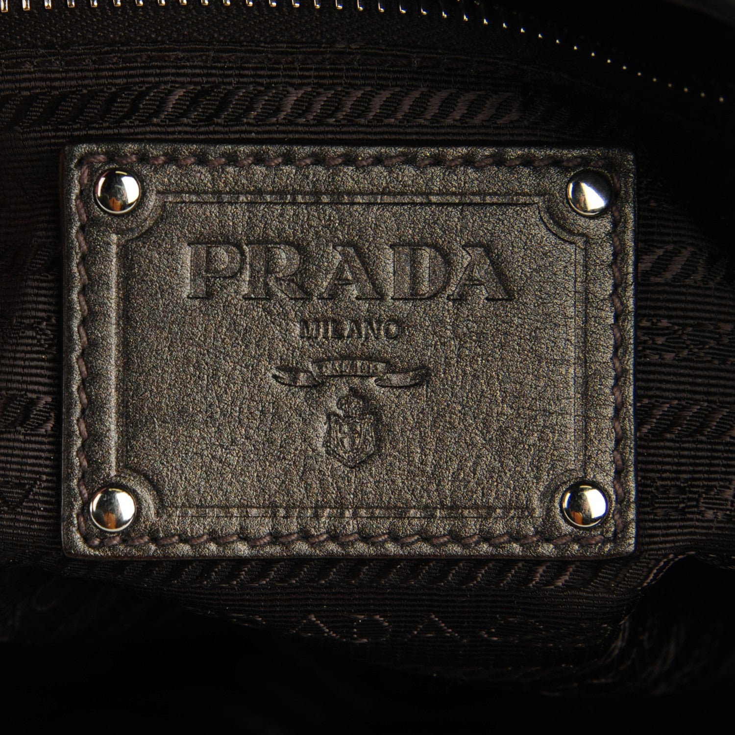 Prada Nappa Mordore Hobo Piombo 7 of 9