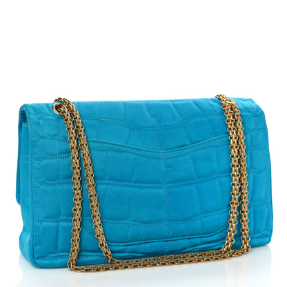 Chanel Satin Coco's Croc 2.55 Reissue 227 Flap Turquoise 3 of 12
