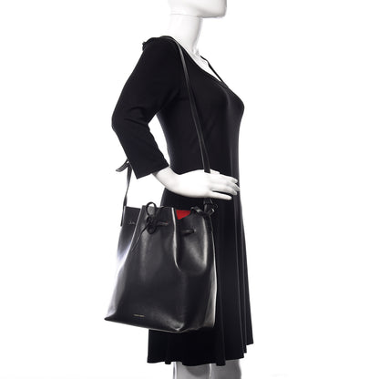 Mansur Gavriel Vegetable Tanned Calfskin Bucket Bag Black Flamma 2 of 16