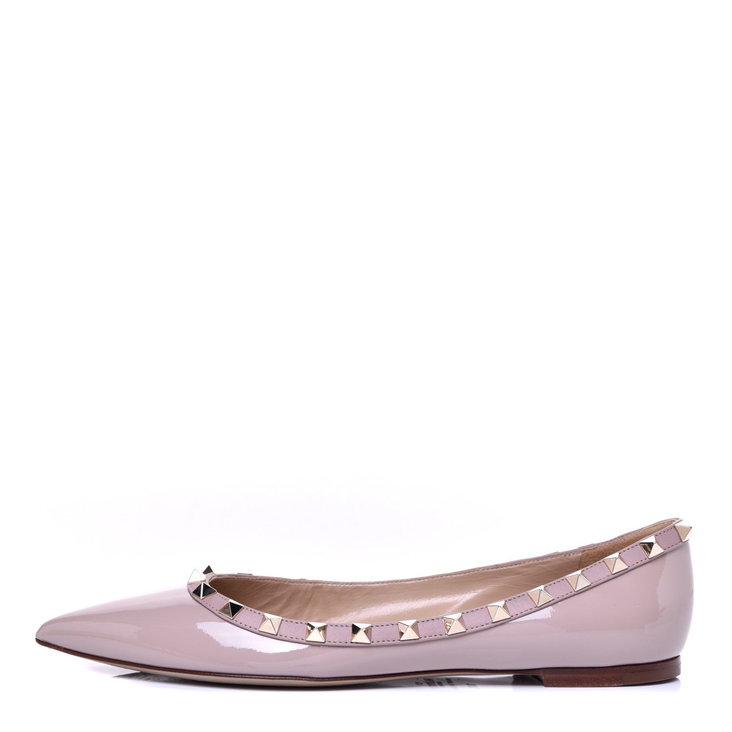 Valentino Garavani Patent Rockstud Ballerina Flats 38.5 Poudre 1 of 11