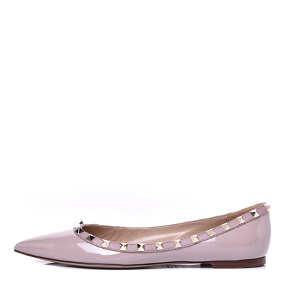 Valentino Garavani Patent Rockstud Ballerina Flats 38.5 Poudre 1 of 11