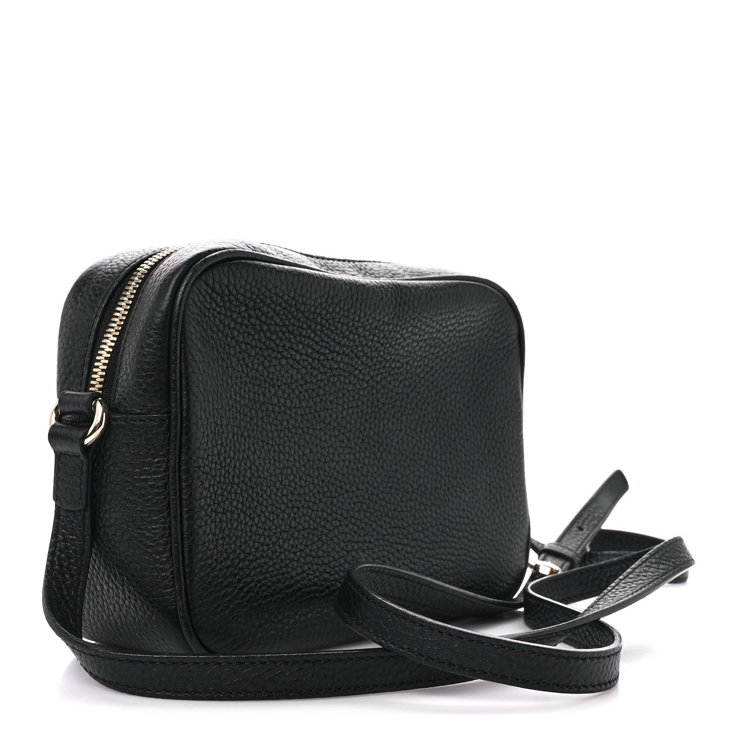 Pebbled Calfskin Small Soho Disco Bag Black