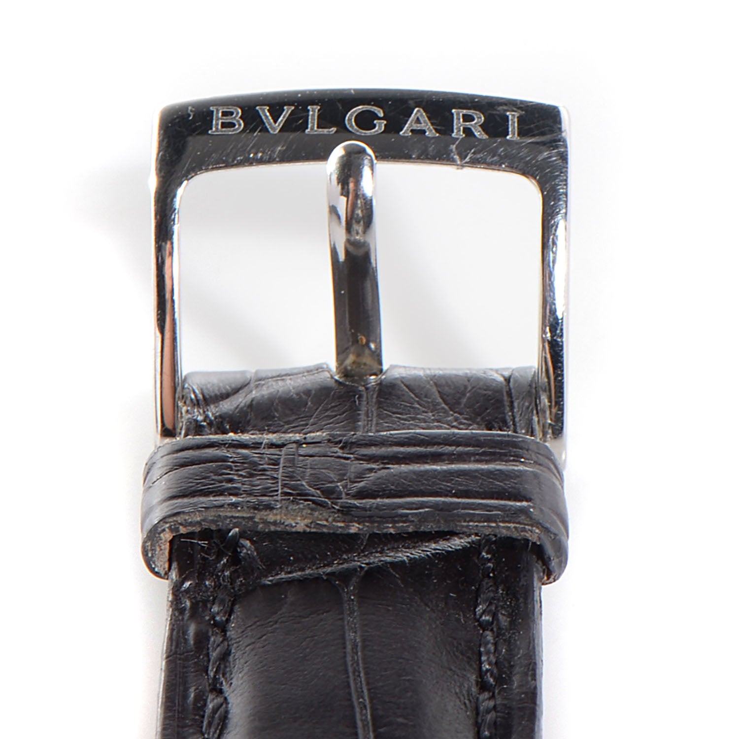 Bulgari Stainless Steel Alligator 35mm Solotempo Quartz Watch Black 7 of 8