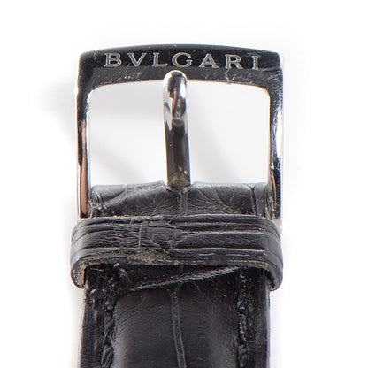 Bulgari Stainless Steel Alligator 35mm Solotempo Quartz Watch Black 7 of 8