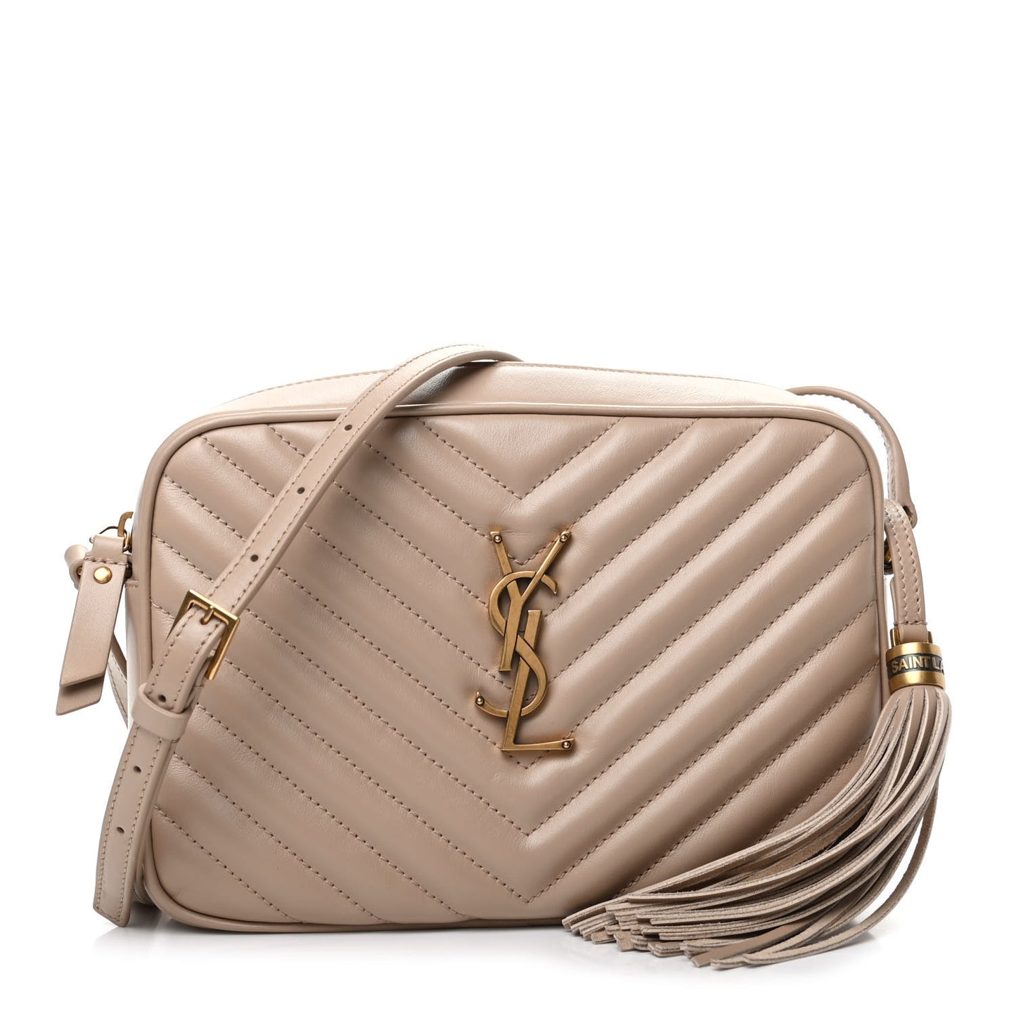 Calfskin Matelasse Monogram Lou Camera Bag Dark Beige