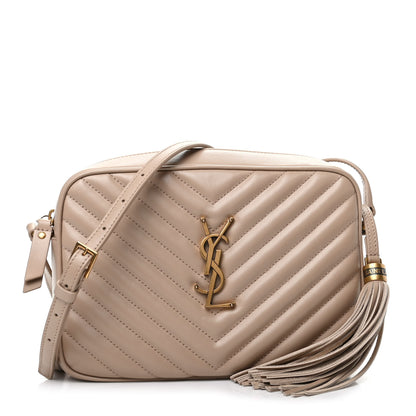 Saint Laurent Calfskin Matelasse Monogram Lou Camera Bag Dark Beige 1 of 9