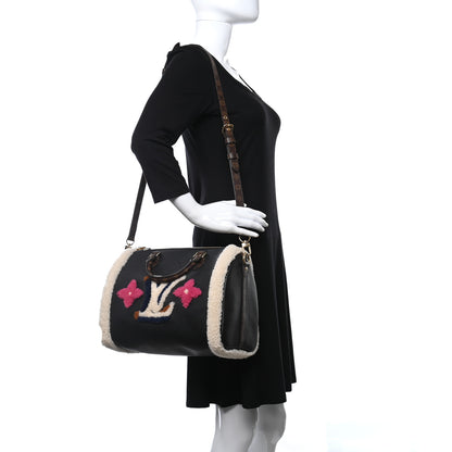 Louis Vuitton Calfskin Monogram Teddy Speedy Bandouliere 30 Black 3 of 9