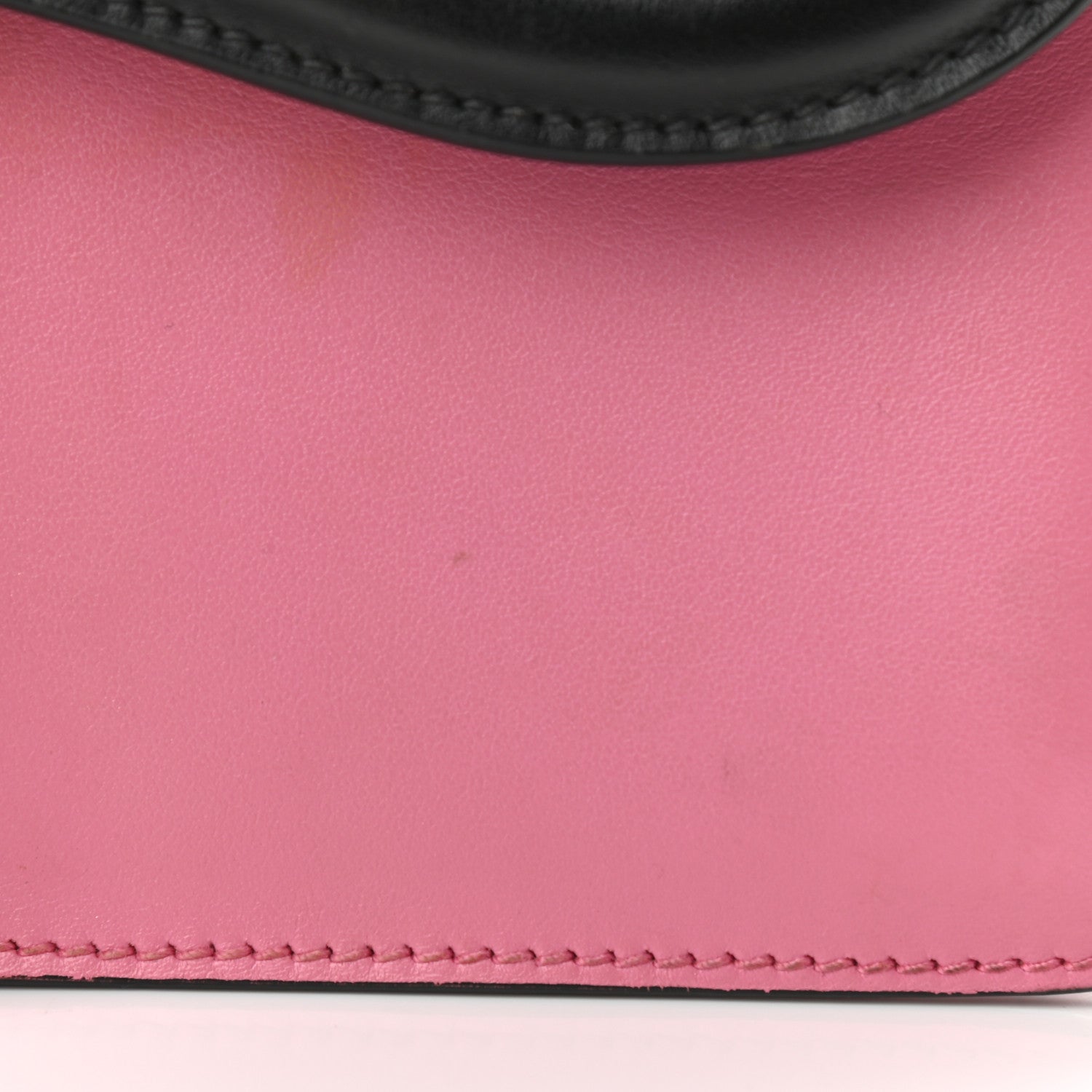 Prada City Calfskin Prada Belle Shoulder Bag Pink Black Red 8 of 13