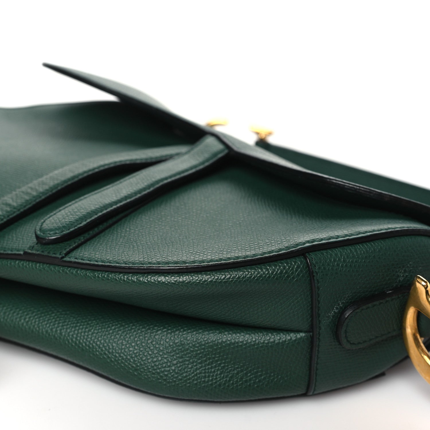 Christian Dior Grained Calfskin Saddle Bag Green 9 of 9