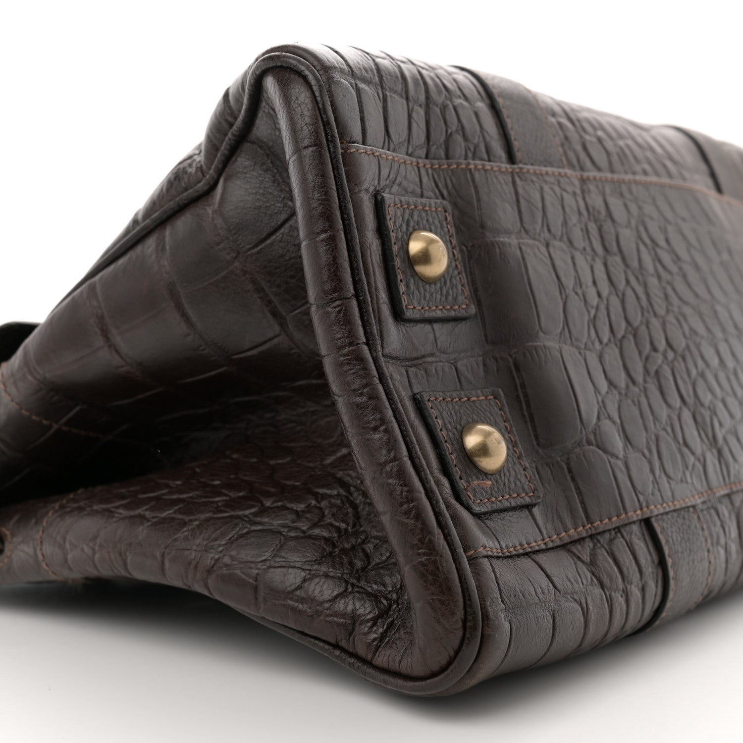 Mulberry Calfskin Crocodile Embossed Bayswater Brown 8 of 12