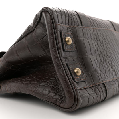 Mulberry Calfskin Crocodile Embossed Bayswater Brown 8 of 12