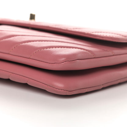 Chanel Lambskin Chevron Quilted Medium Trendy CC Flap Light Pink 10 of 11