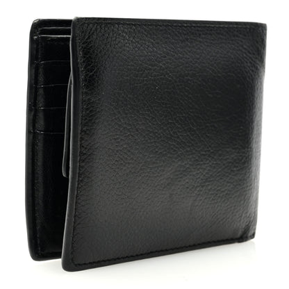 Balenciaga Calfskin Paris Logo Cash Square Bi-Fold Wallet Black White 3 of 8