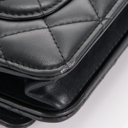 Chanel Lambskin Quilted Wallet On Chain WOC Black 10 of 10