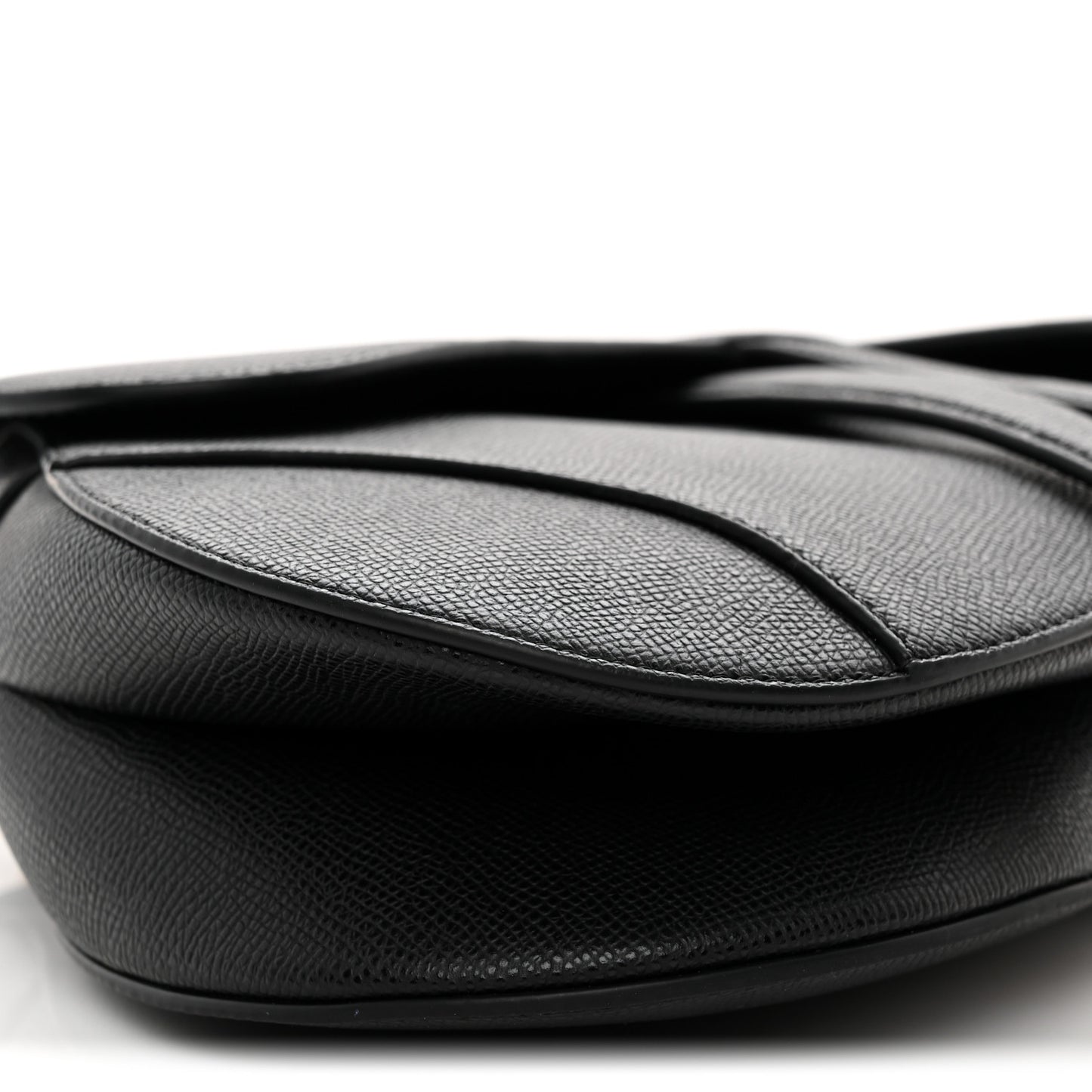 Grained Calfskin Saddle Bag Black