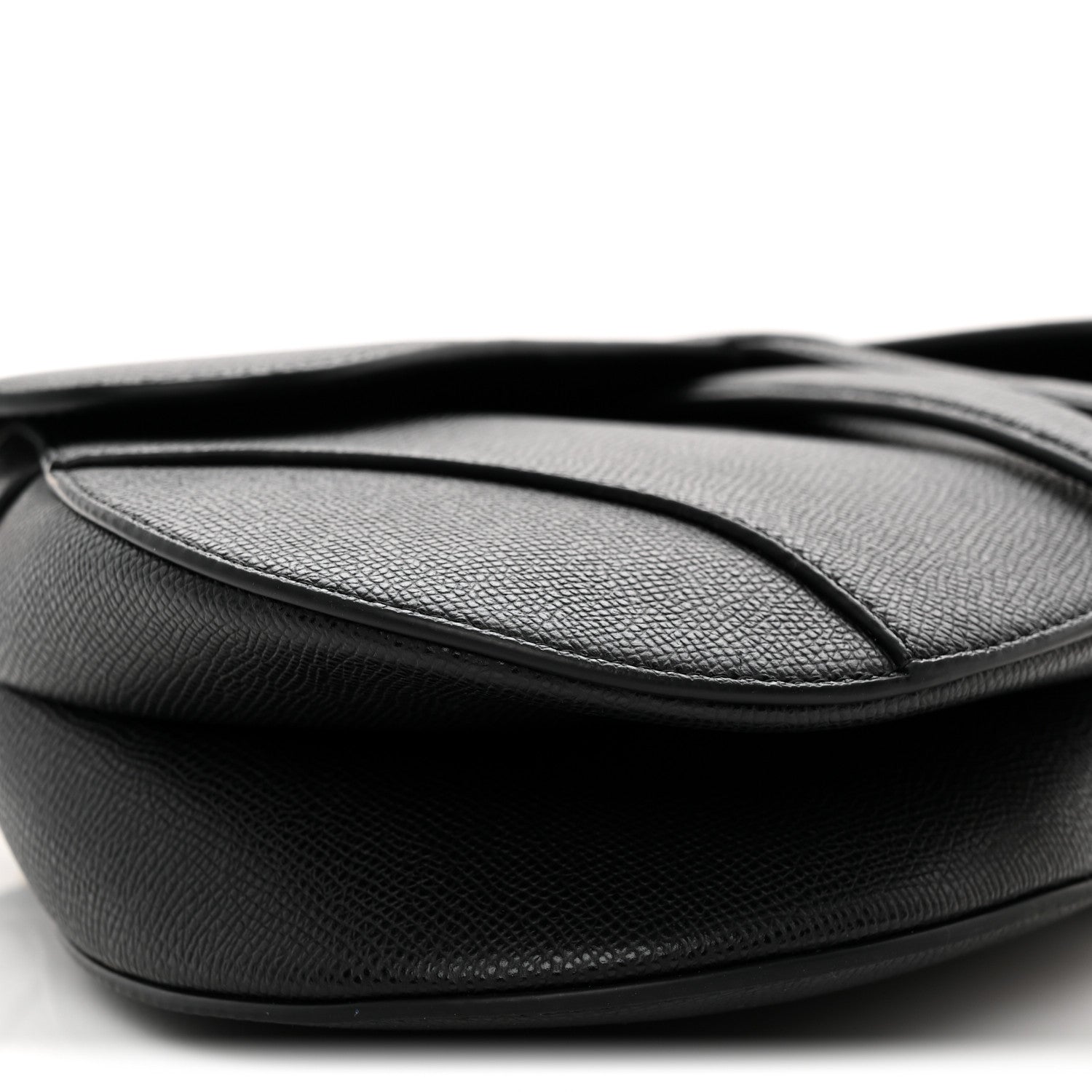 Christian Dior Grained Calfskin Saddle Bag Black 9 of 10