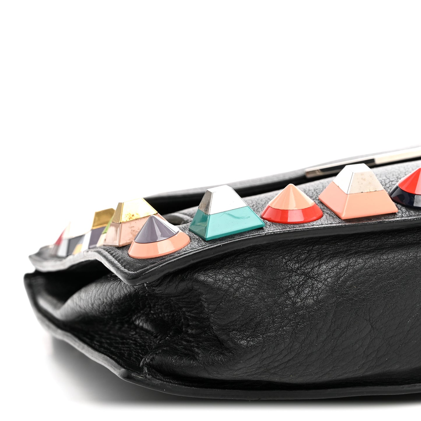 Vitello Dolce Studded Mini 2Jours Pouch Black Multicolor