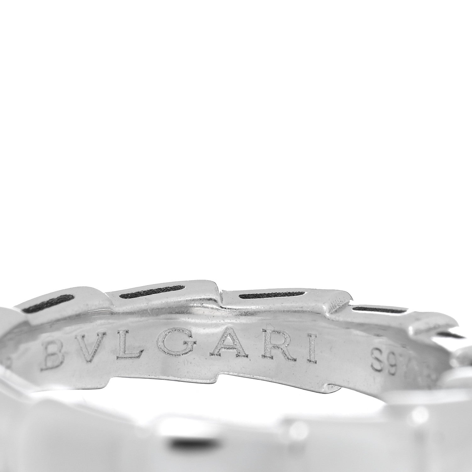Bulgari 18K White Gold Serpenti Viper Band Ring 48 4.5 4 of 5