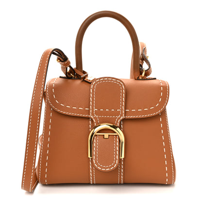 Delvaux Grained Rodeo Calfskin Surpique Mini Brillant Satchel Vegetal Ivory 1 of 11