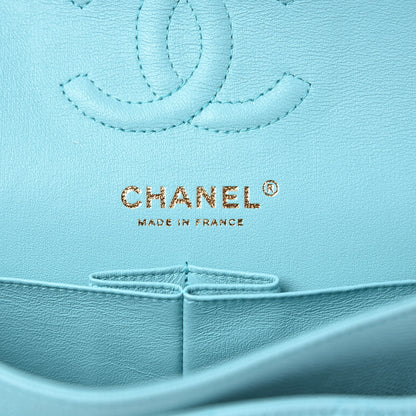 Chanel Caviar Quilted Small Double Flap Light Blue 6 of 10