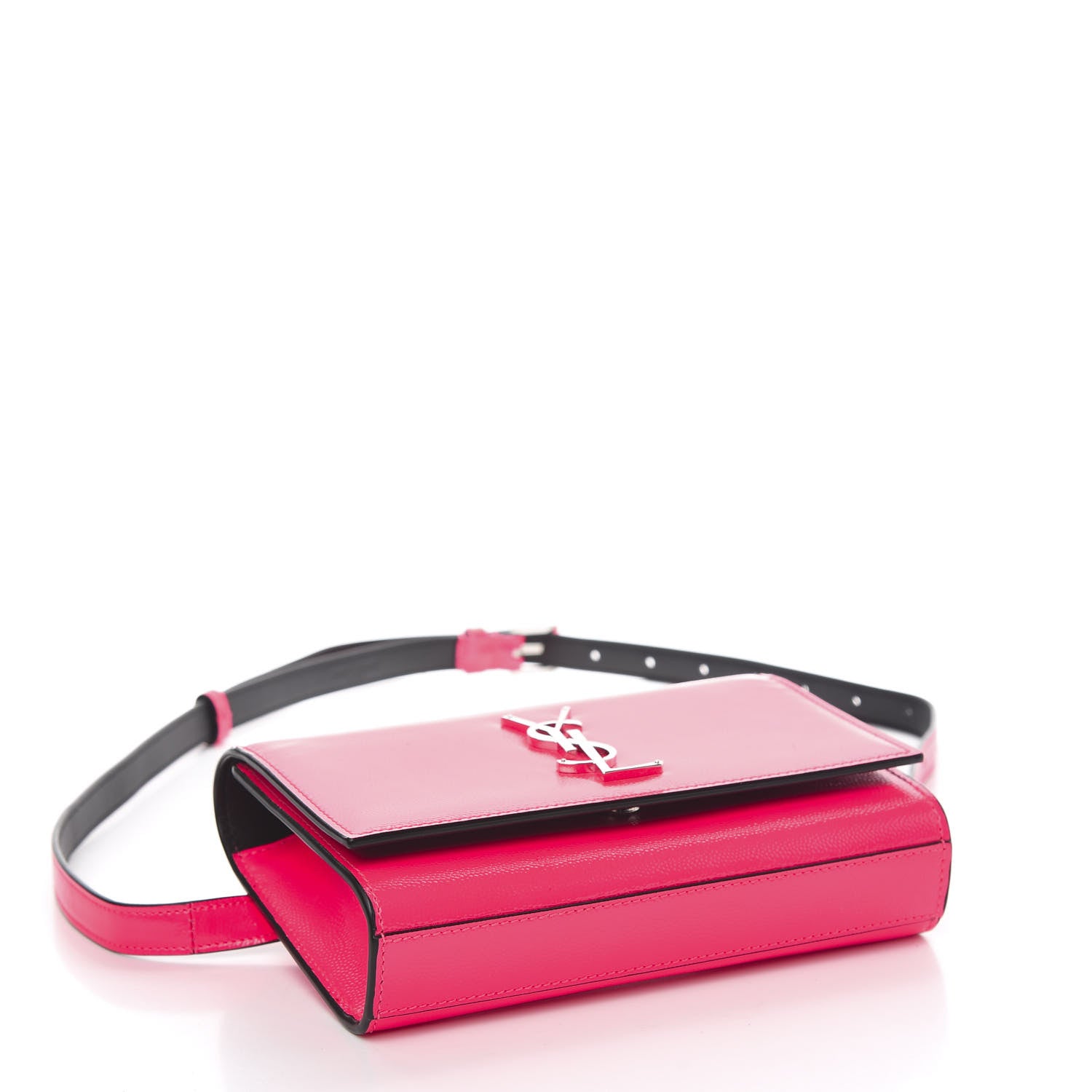 Saint Laurent Grain De Poudre Monogram Kate Belt Bag Neon Pink 3 of 9