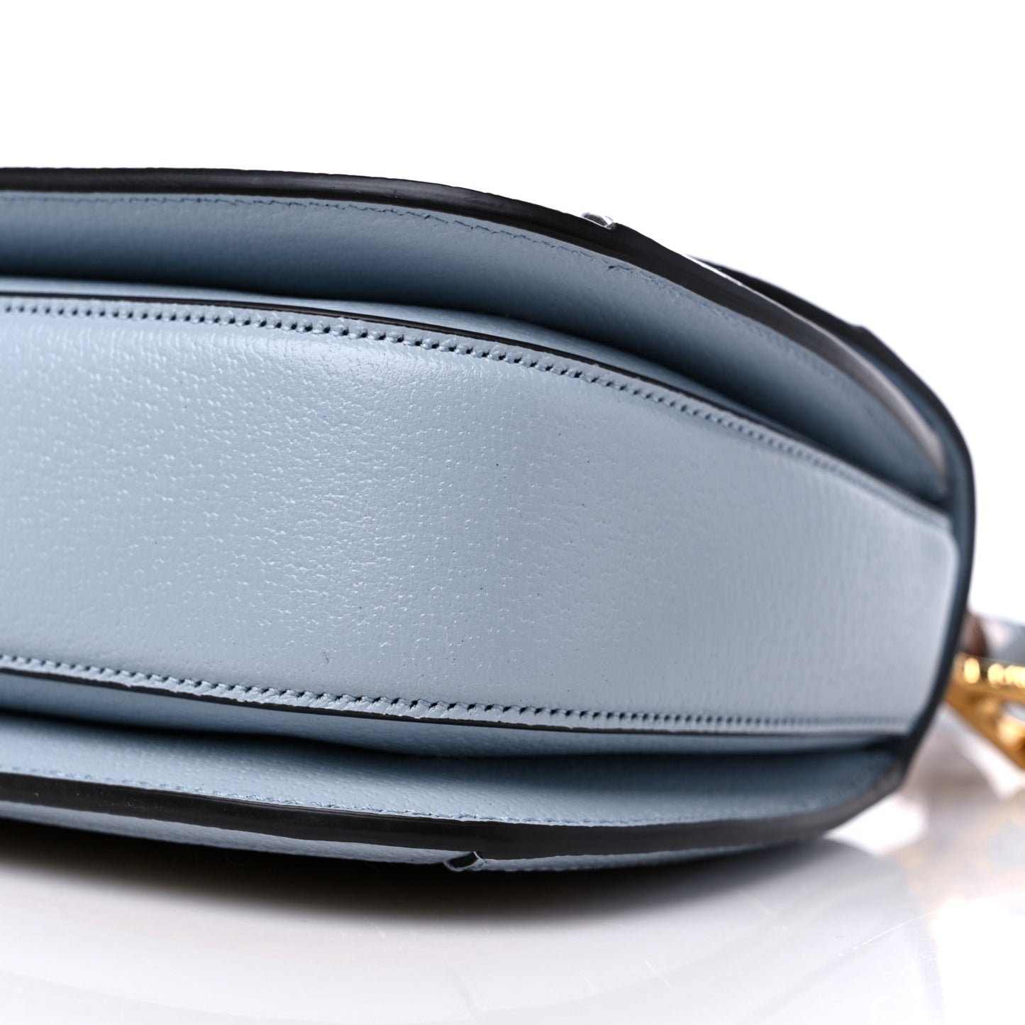 Raffia Textured Dollar Calfskin GG Monogram Small Bamboo 1947 Top Handle Bag Light Blue Natural