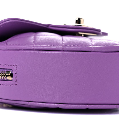Chanel Lambskin Quilted CC In Love Heart Clutch With Chain Purple 8 of 10