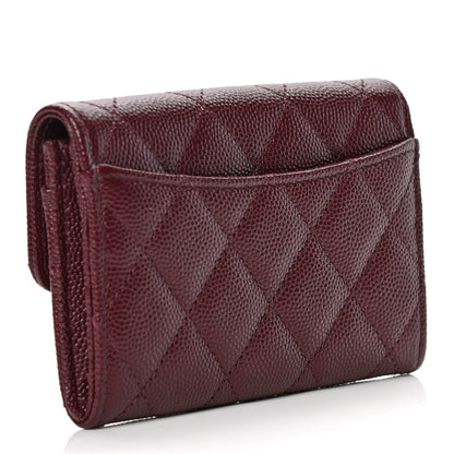 Chanel Caviar Quilted Flap Card Holder Wallet Burgundy 2 of 6