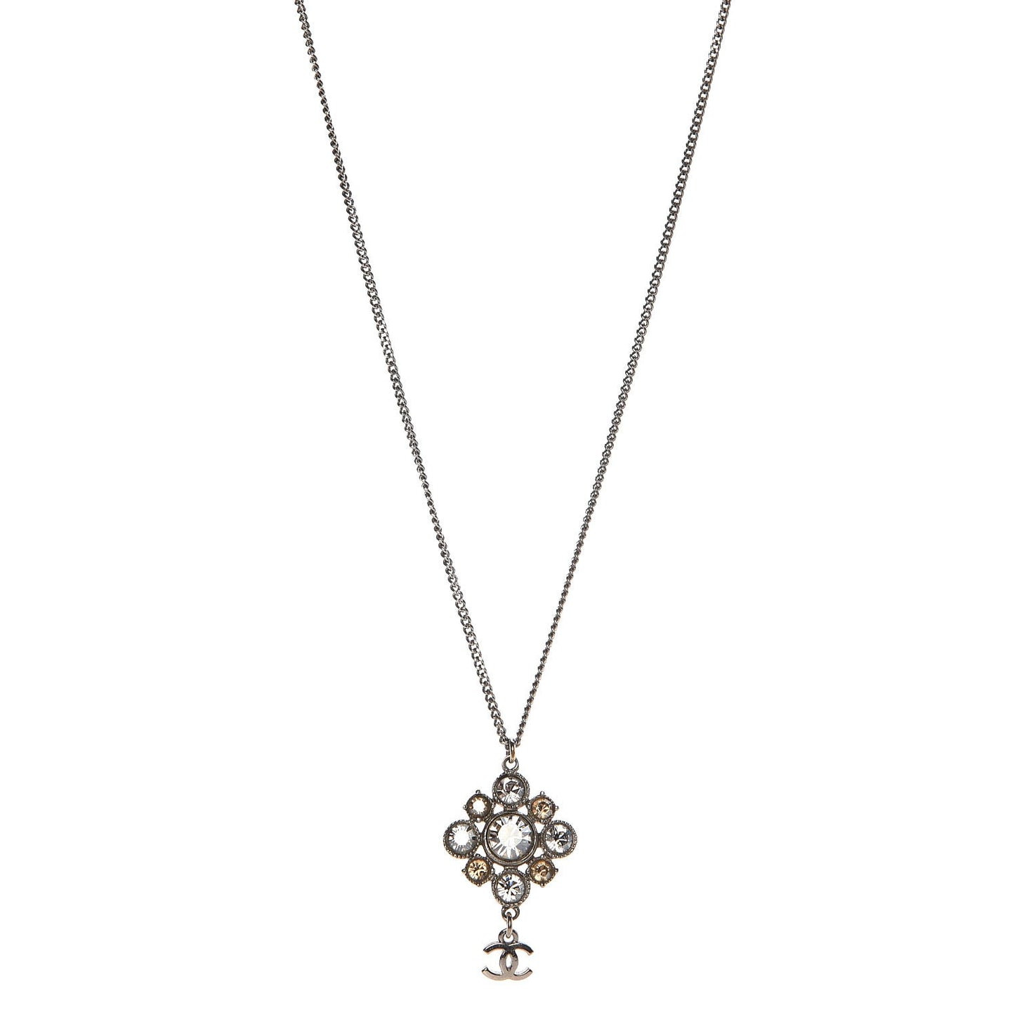 Crystal CC Necklace Silver