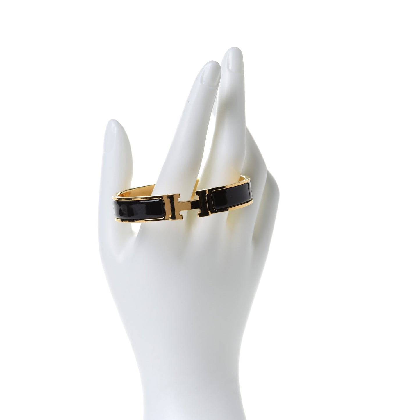 Enamel Narrow Clic Clac H Bracelet PM Black