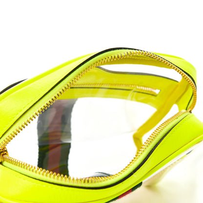 Gucci Vinyl Web Mini Ophidia Transparent Shoulder Bag Yellow Fluo 5 of 10