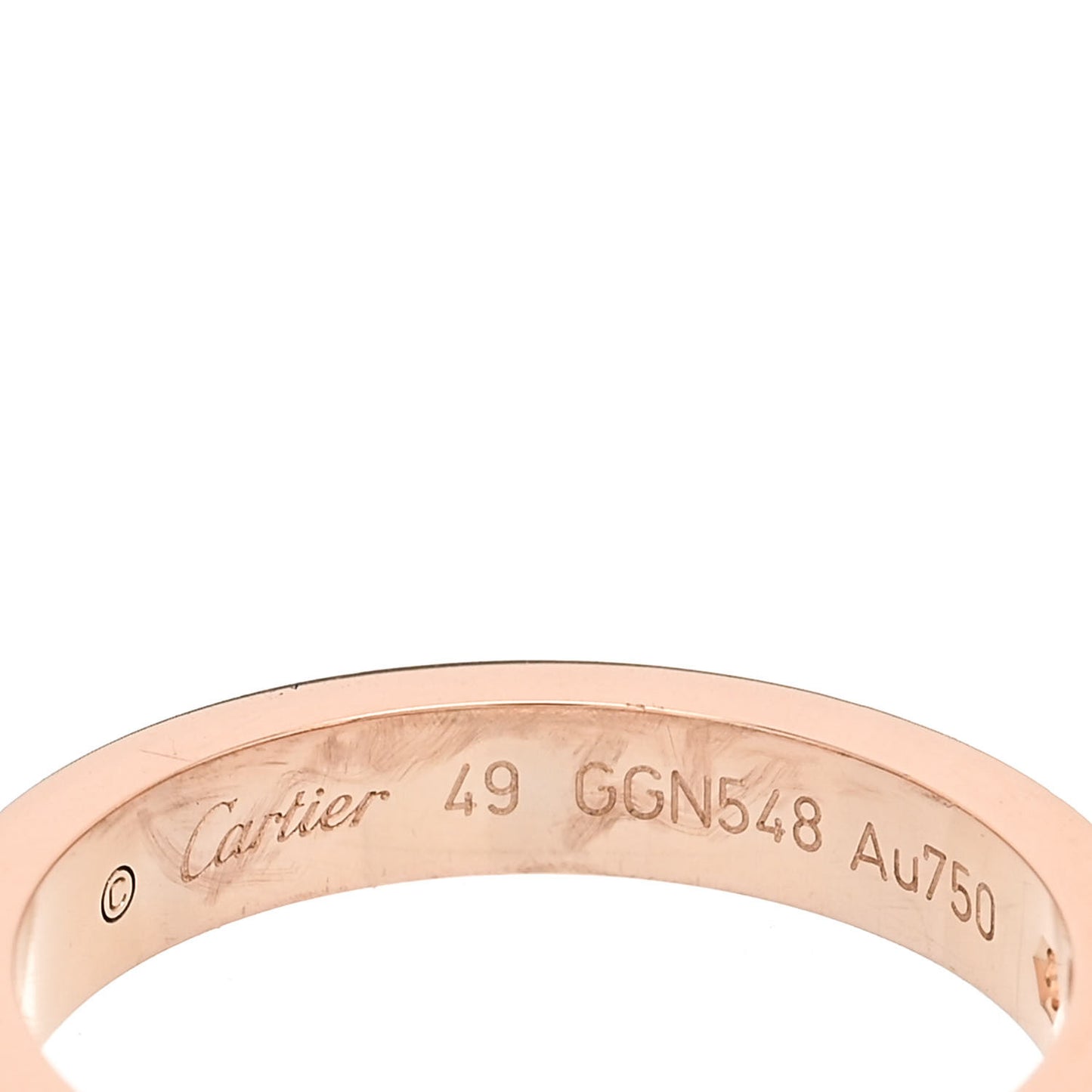 18K Pink Gold Diamond 3mm C De Cartier Wedding Band Ring 49 5