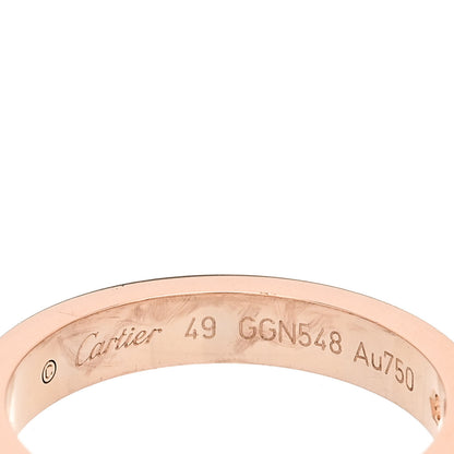 Cartier 18K Pink Gold Diamond 3mm C De Cartier Wedding Band Ring 49 5 4 of 6
