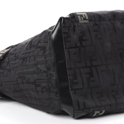 Fendi Zucca Cinghiale Large Zip Code Shopping Tote Black 9 of 10