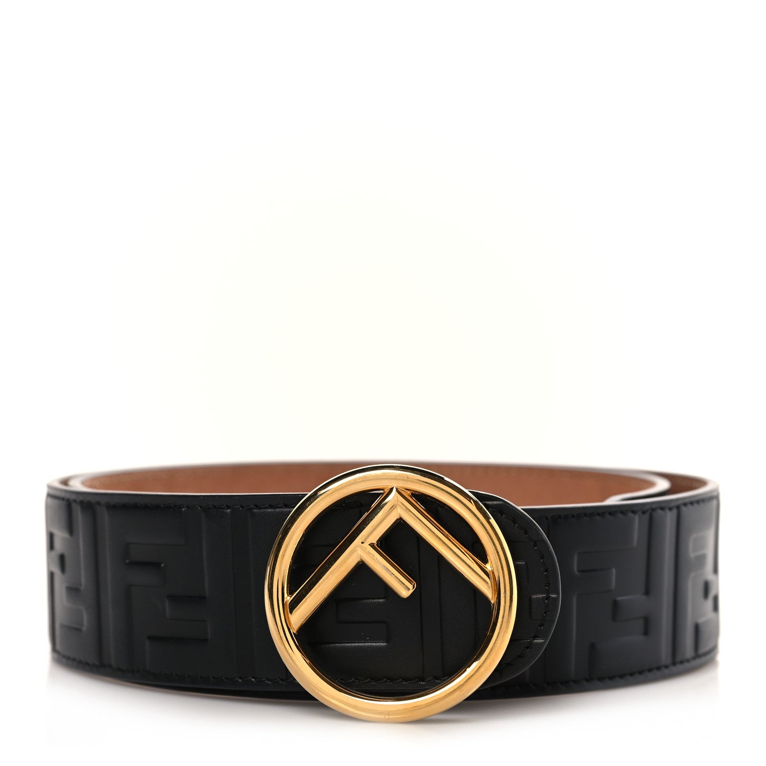 Fendi Calfskin F is Fendi FF 1974 Embossed Belt 90/36 Black 1 of 8