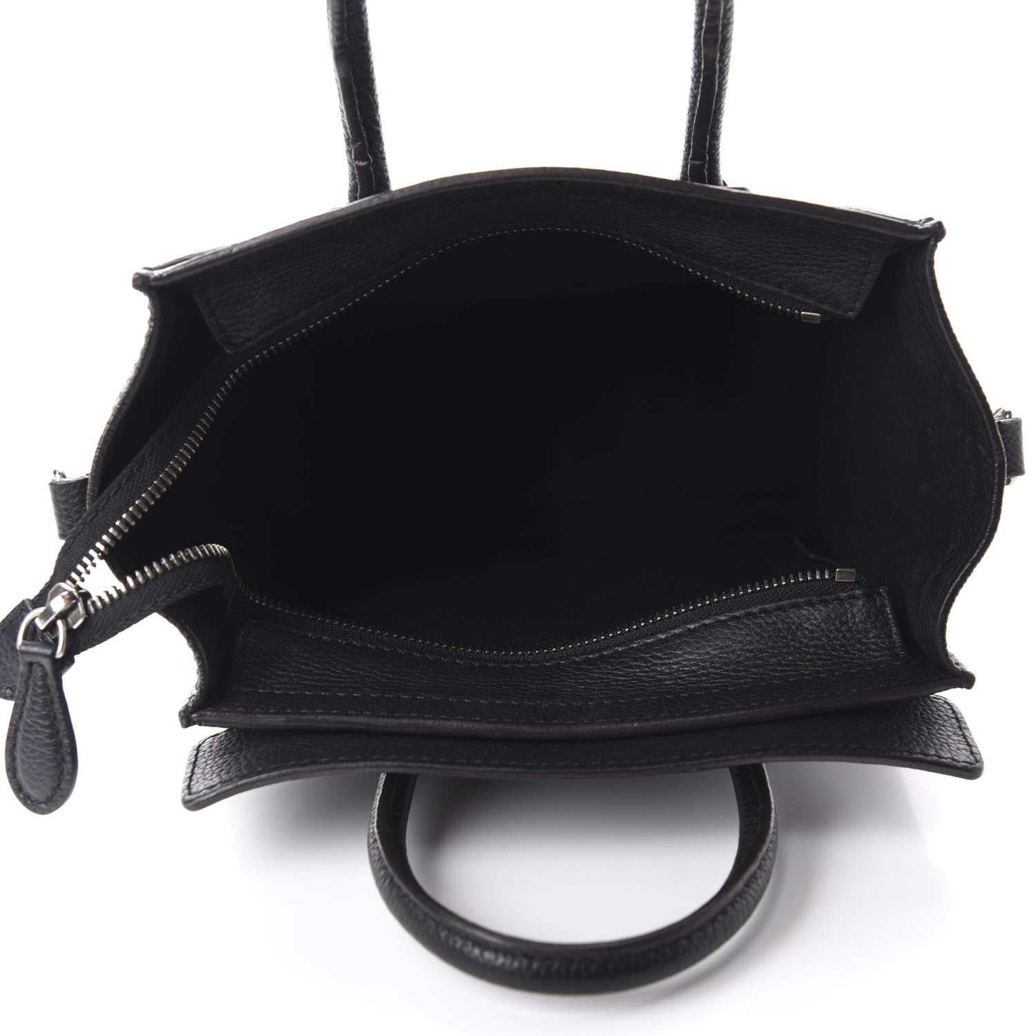Celine Drummed Calfskin Nano Luggage Black 5 of 9