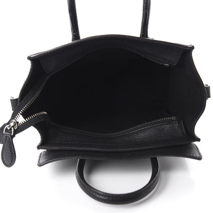 Celine Drummed Calfskin Nano Luggage Black 5 of 9