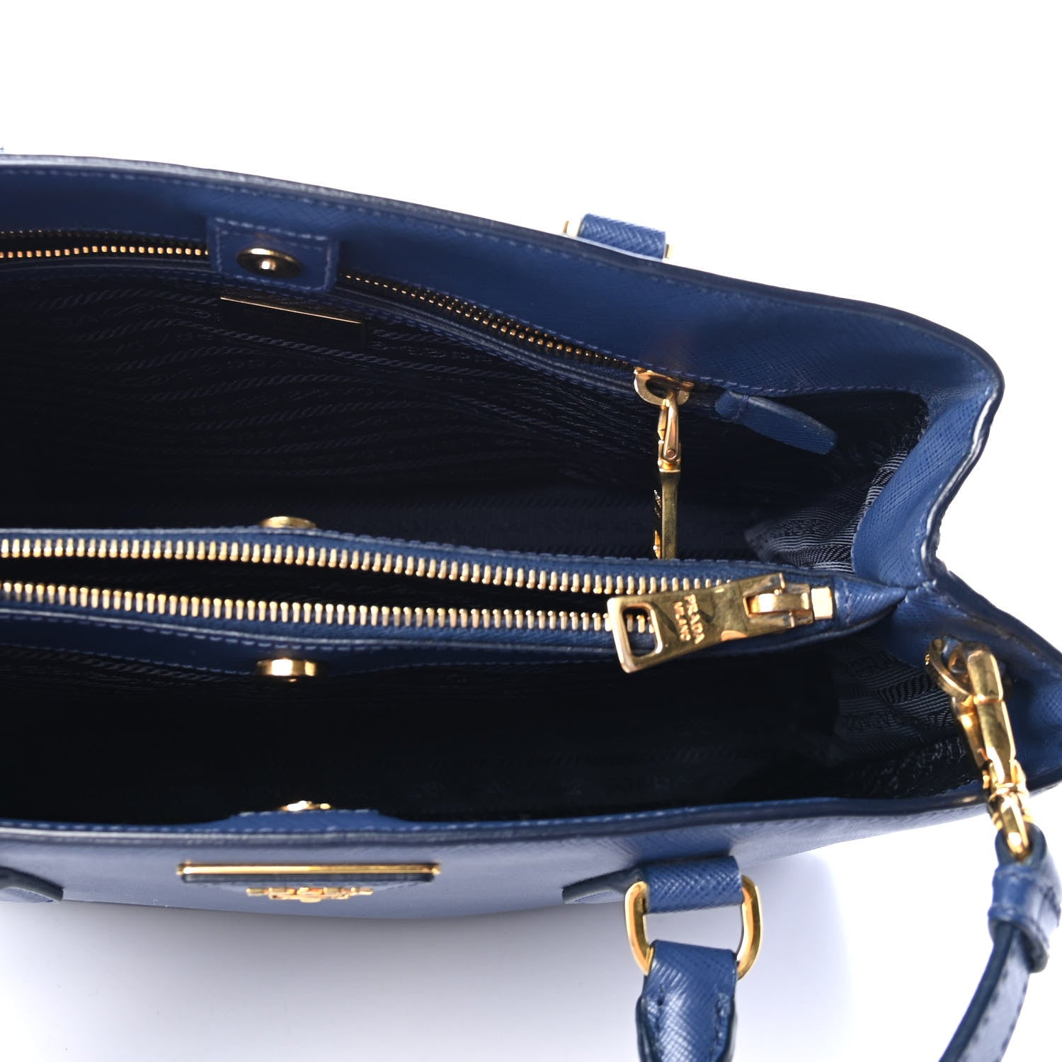 Prada Saffiano Lux Medium Tote Bluette 4 of 4