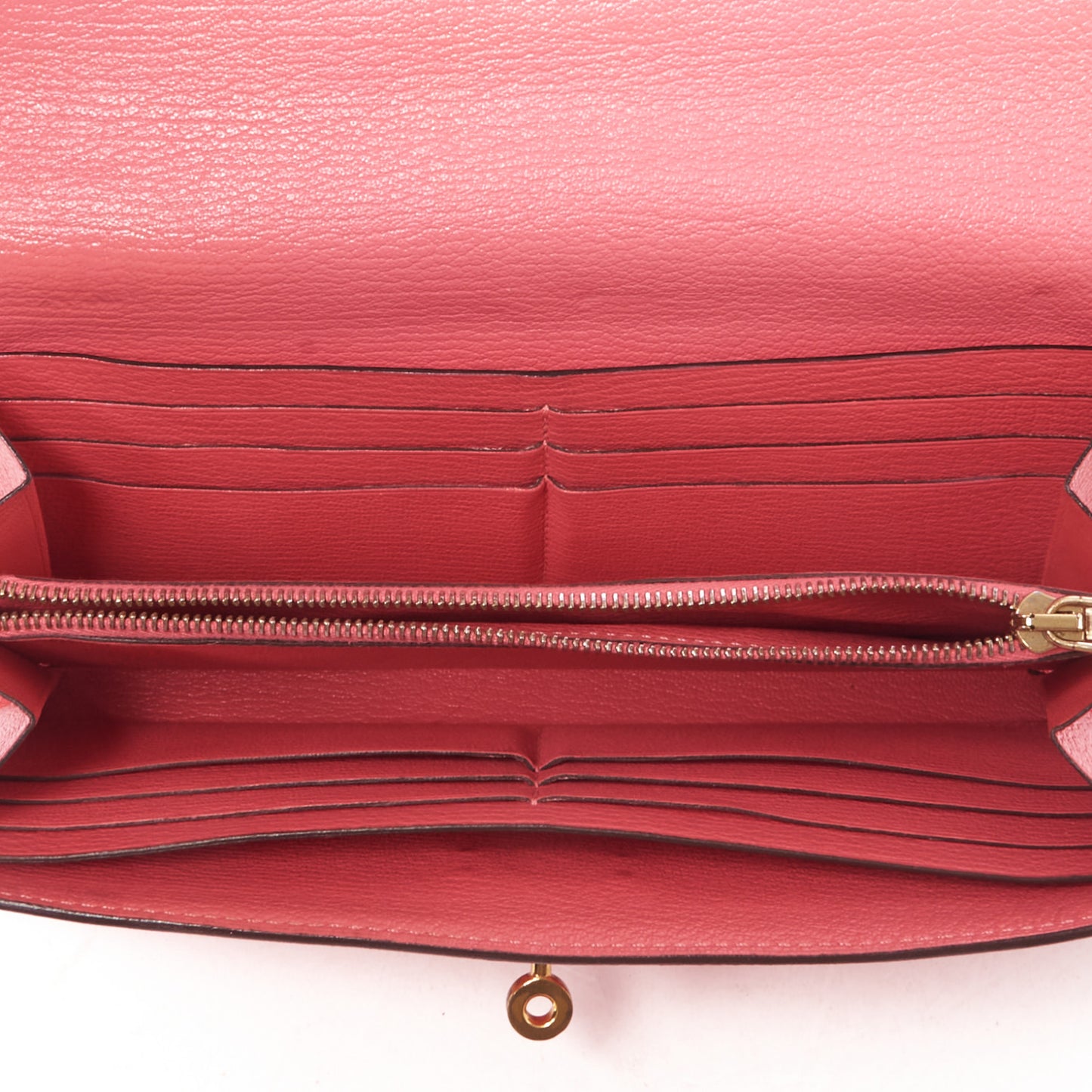 Chevre Mysore Kelly Longue Wallet Rose Lipstick