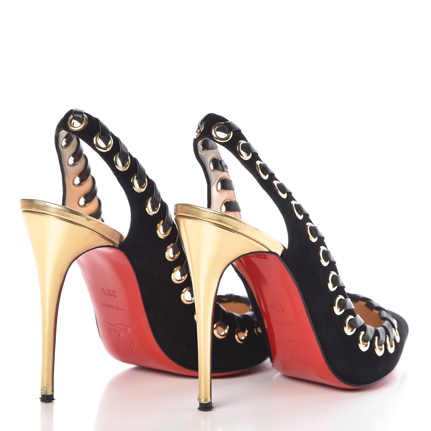 Suede Kid Specchio Ostri 100 Slingback Pumps 38.5 Black