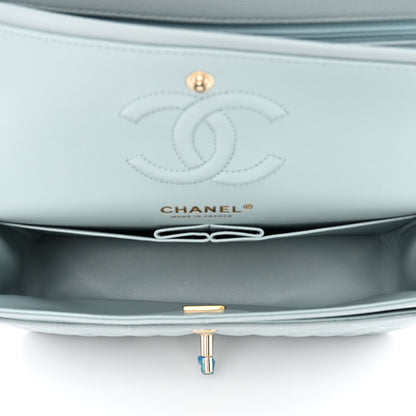 Chanel Caviar Quilted Small Double Flap Light Blue 5 of 11