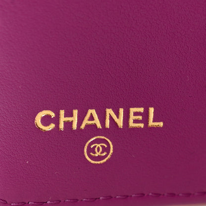 Chanel Caviar Quilted Classic 4 Key Holder Wallet Dark Pink 6 of 9