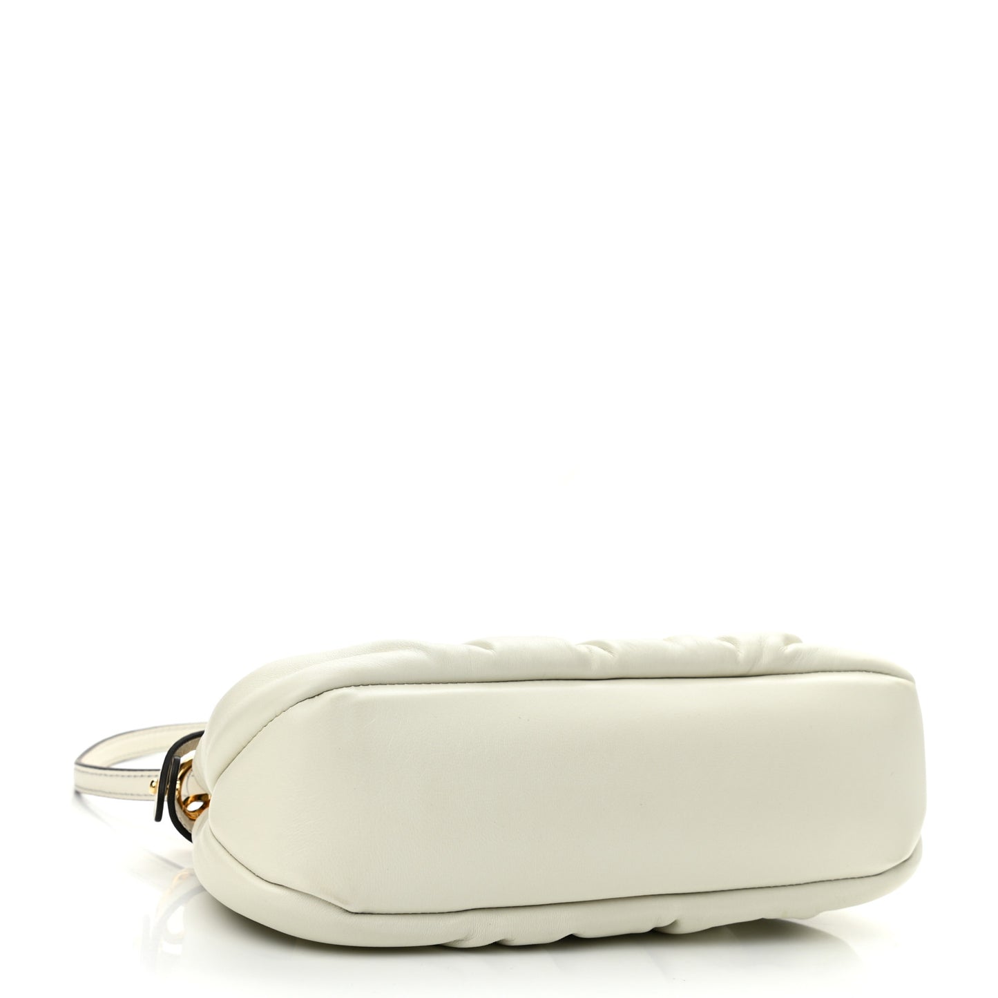 Shiny Nappa Small Peekaboo Click Bag White