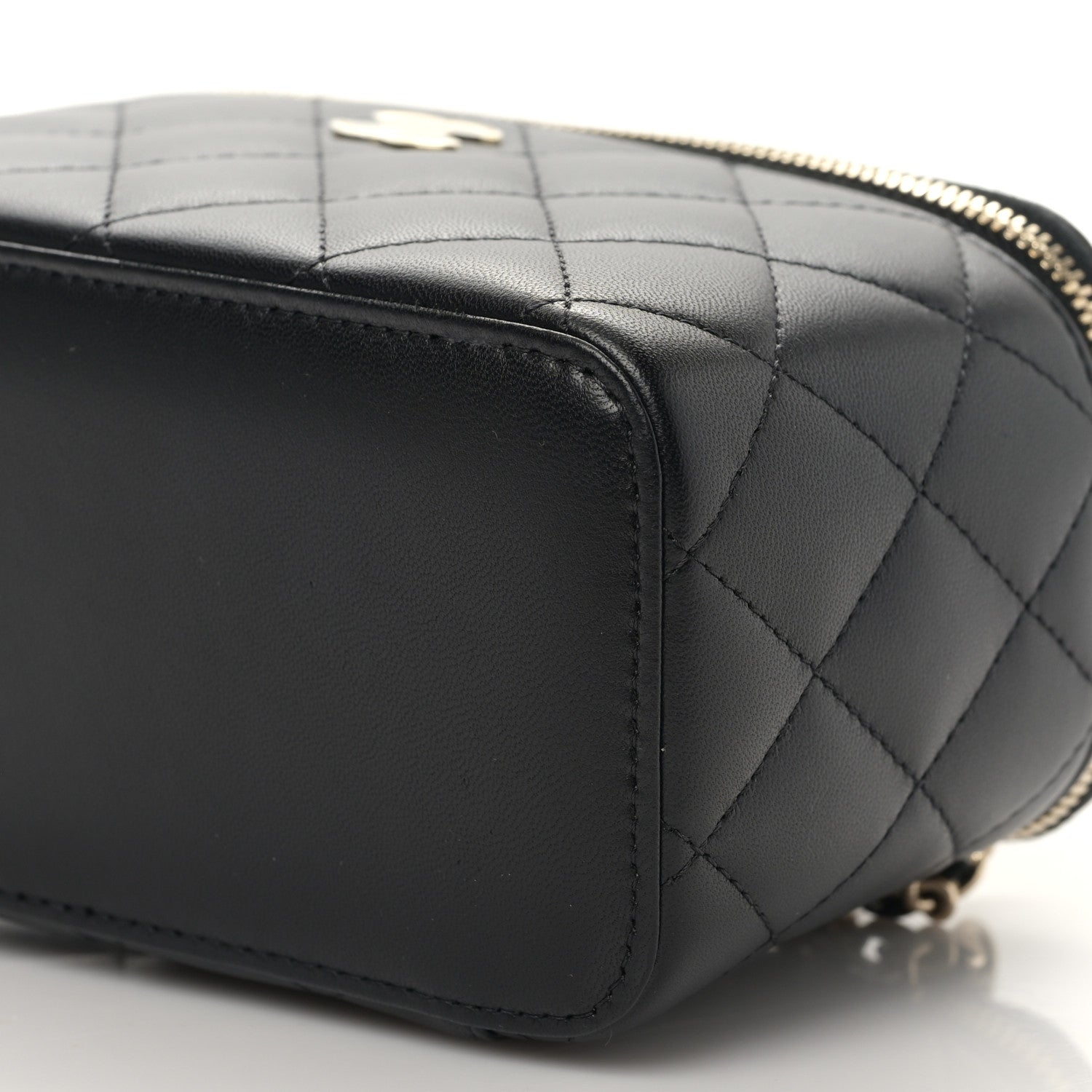 Chanel Lambskin Quilted Small Top Handle Vanity Case With Chain Black 8 of 8