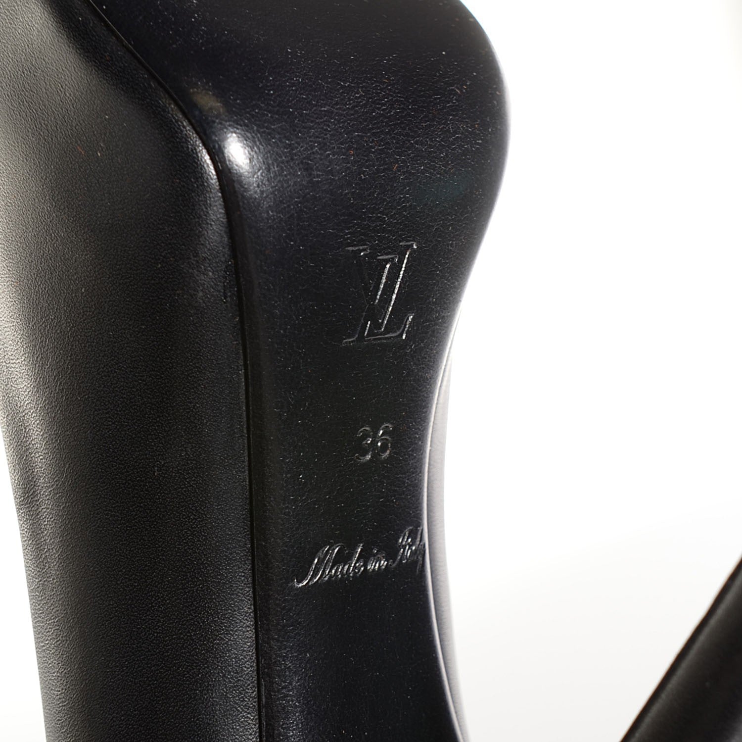 Louis Vuitton Smooth Calfskin Oh Really Peep Toe Pumps 36 Black 6 of 7
