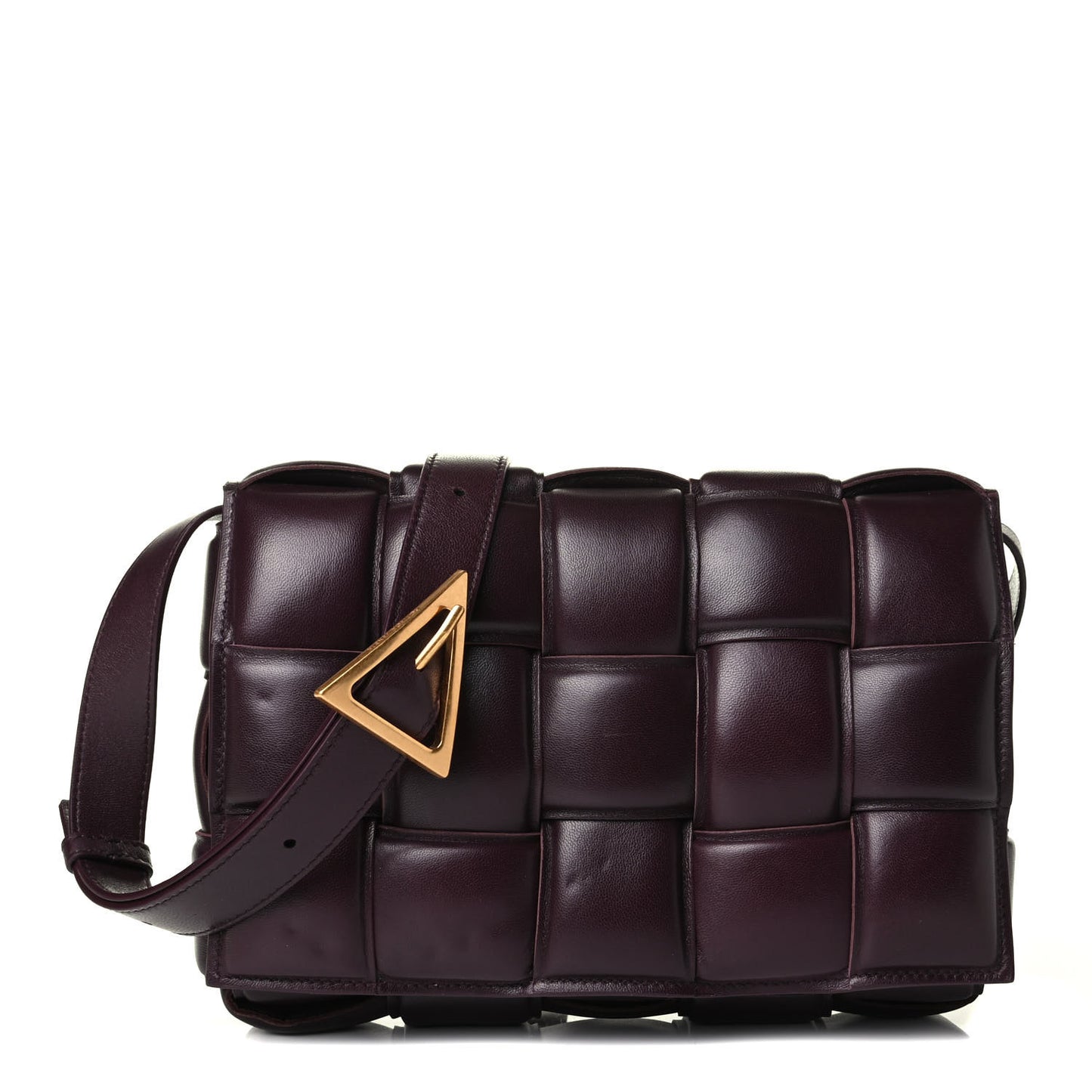 Nappa Maxi Intreccio Padded Cassette Crossbody Bag Grape