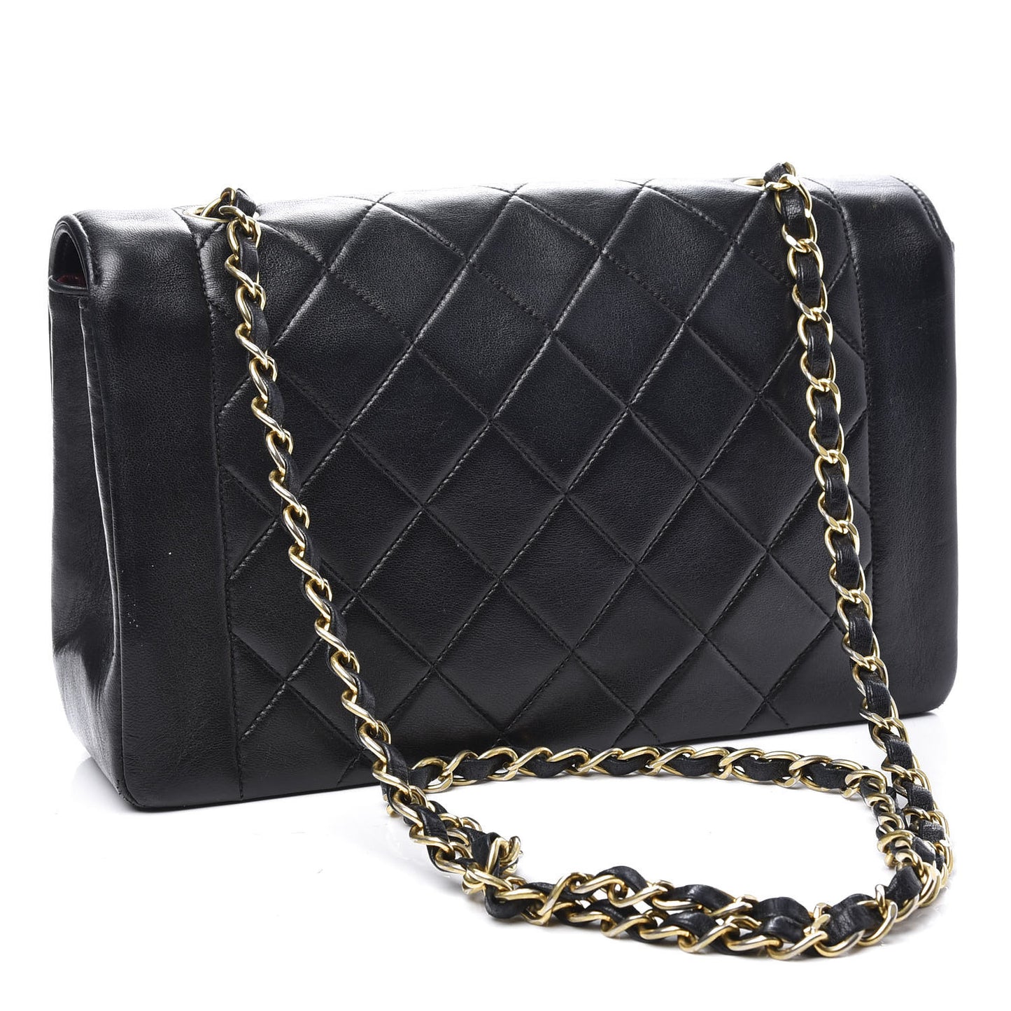 Lambskin Quilted Medium Single Flap Black
