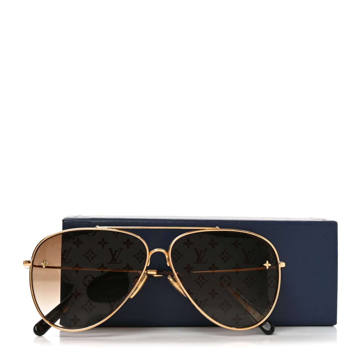 Metal The LV Pilot Sunglasses Z1619U Gradient Brown Monogram