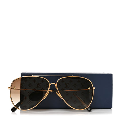 Louis Vuitton Metal The LV Pilot Sunglasses Z1619U Gradient Brown Monogram 7 of 7